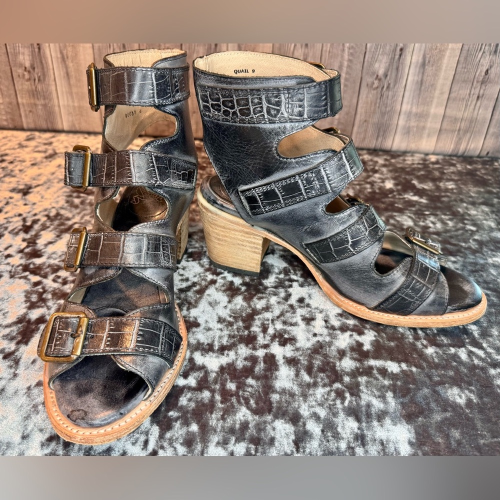 FREEBIRD Quail Black Multi Distressed Strappy Sandals Size 9 - Picture 4 of 14